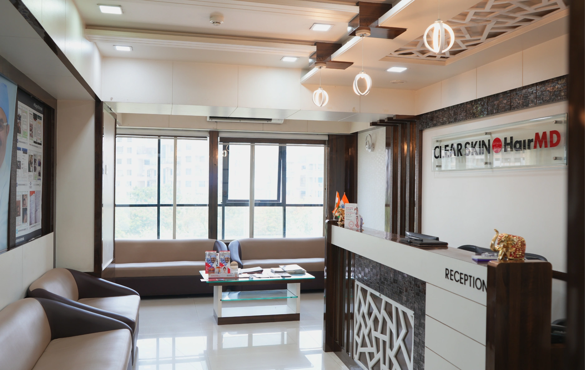 Confident woman with clear skin